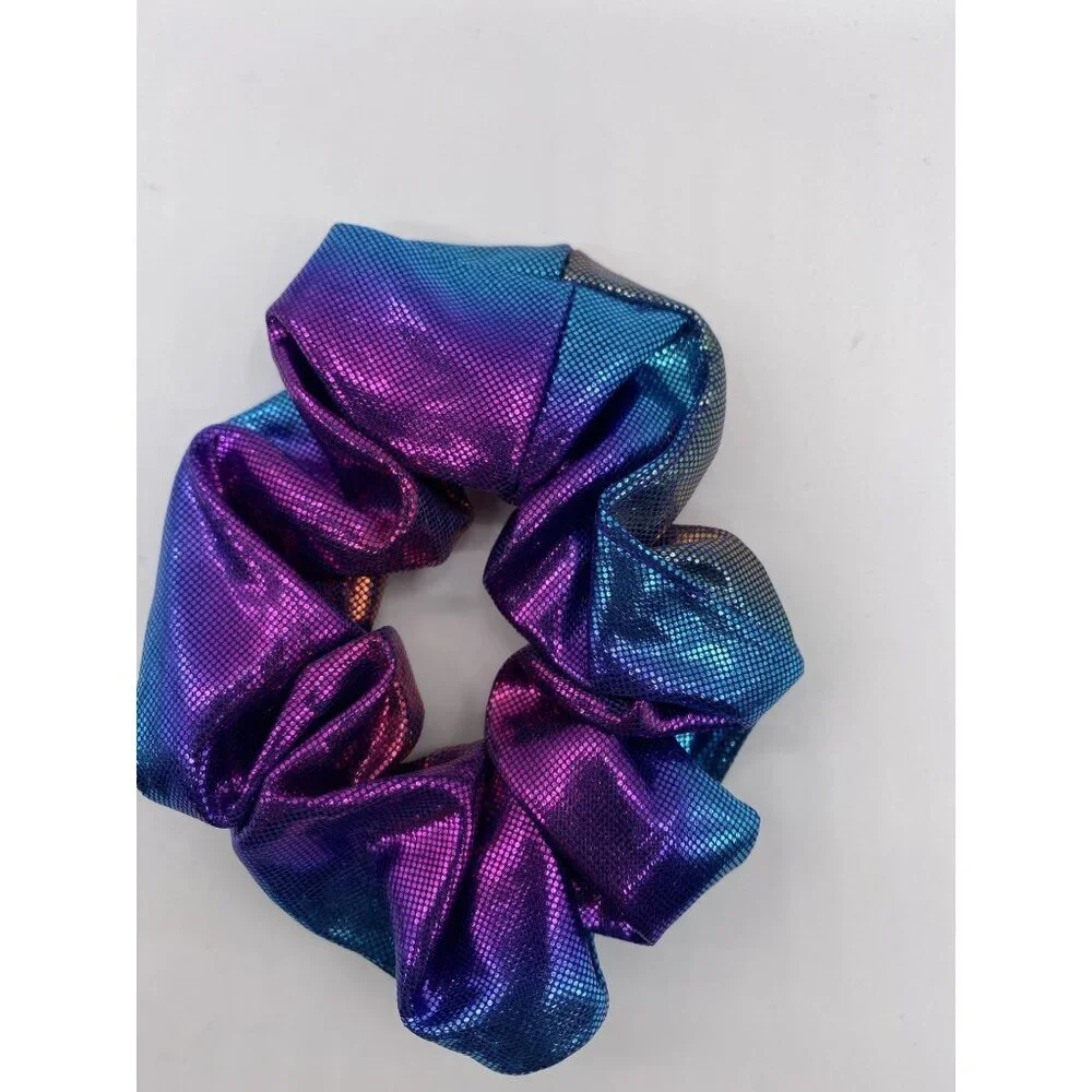 Hues Hair Scrunchie Shiny Multicolor Cloth Fabric 2 Pcs Women's Girls Elastic‎